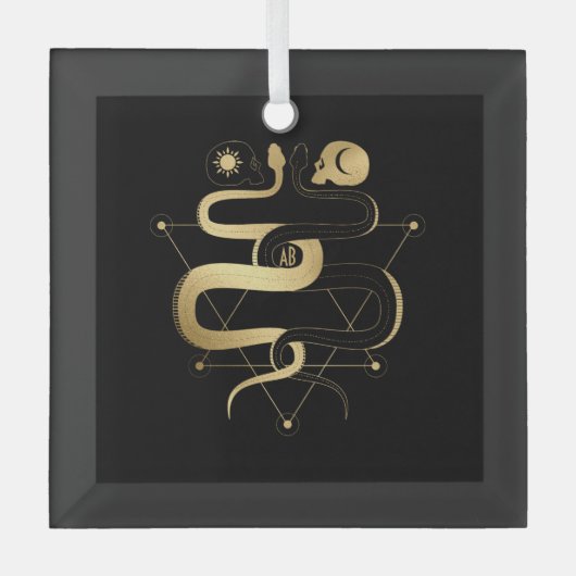 Creëer Uw eigen gouden Arcane Liefhebbers Tarot Glas Ornament (Voorkant)