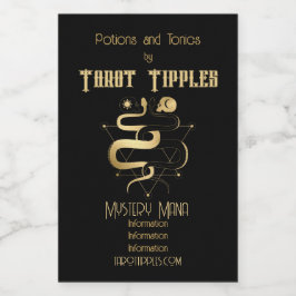 Creëer Uw eigen gouden Arcane Liefhebbers Tarot Wijn Etiket