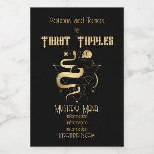 Creëer Uw eigen gouden Arcane Liefhebbers Tarot Wijn Etiket