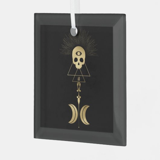 Creëer Uw eigen gouden Arcane Magician Tarot Glas Ornament (Voorkant links)
