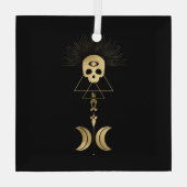 Creëer Uw eigen gouden Arcane Magician Tarot Glas Ornament (Achterkant)