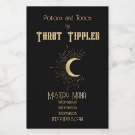 Creëer Uw eigen gouden Arcane Moon Tarot Wijn Etiket