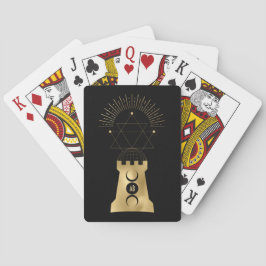 Creëer Uw eigen gouden Arcane Moon Tower Tarot Pokerkaarten