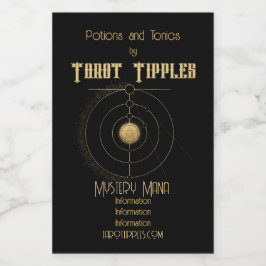 Creëer Uw eigen gouden Arcane Pentakel Tarot Wijn Etiket