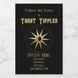 Creëer Uw eigen gouden Arcane Star Tarot Wijn Etiket