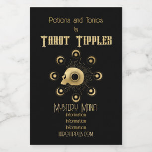 Creëer Uw eigen gouden Arcane Sterkte Tarot Wijn Etiket