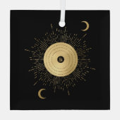 Creëer Uw eigen gouden Arcane Sun Tarot Glas Ornament (Achterkant)