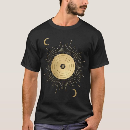 Creëer Uw eigen gouden Arcane Sun Tarot T-shirt (Voorkant)