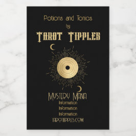Creëer Uw eigen gouden Arcane Sun Tarot Wijn Etiket