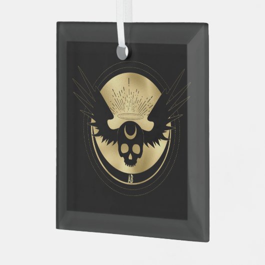 Creëer Uw Eigen Gouden Arcane Temperance Tarot Glas Ornament (Voorkant links)