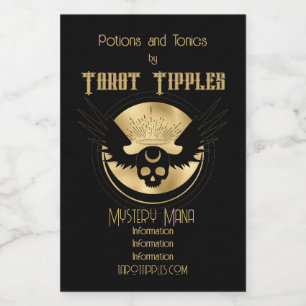 Creëer Uw Eigen Gouden Arcane Temperance Tarot Wijn Etiket