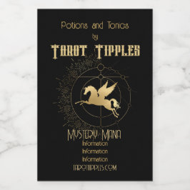 Creëer Uw eigen gouden Arcane wagen Tarot Wijn Etiket
