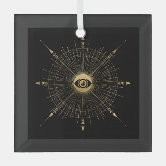 Creëer Uw eigen gouden Arcane Wheel Tarot Glas Ornament (Voorkant)