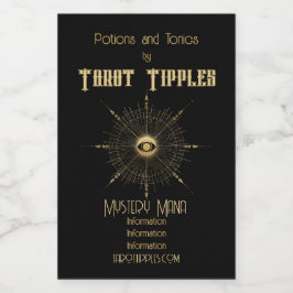 Creëer Uw eigen gouden Arcane Wheel Tarot Wijn Etiket