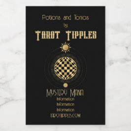Creëer Uw eigen gouden Arcane World Tarot Wijn Etiket