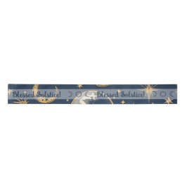 Creëer Uw Eigen Gouden Blauw Wit Celestial Satijnen Lint