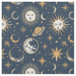 Creëer Uw Eigen Gouden Blauw Wit Celestial Stof