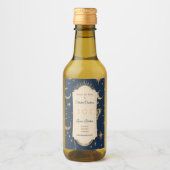 Creëer Uw Eigen Gouden Blauw Wit Celestial Wijn Etiket (Voorkant)