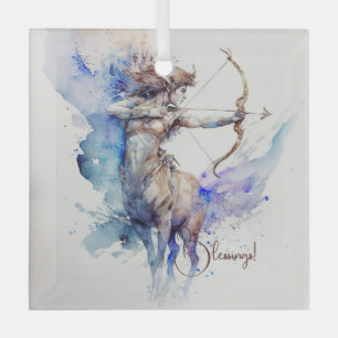 Creëer Uw eigen Gouden & Blauwe Boogschutter Zodia Glas Ornament