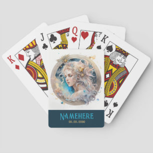 Creëer Uw Eigen Gouden & Blauwe Mystieke Maagd Zod Pokerkaarten