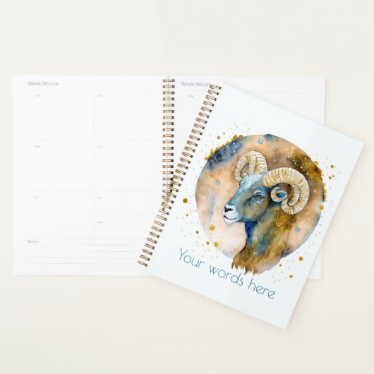 Creëer Uw Eigen Gouden & Blauwe Ram Zodiac Planner (Display)
