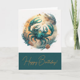 Creëer Uw eigen gouden & Blauwgroen mystieke kanke Feestdagen Kaart