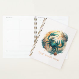 Creëer Uw eigen gouden & Blauwgroen mystieke kanke Planner