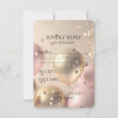Creëer uw eigen gouden en roze ballonnen RSVP kaartje (Voorkant)