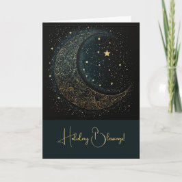 Creëer Uw Eigen Gouden Filigraan Maan Celestial Feestdagen Kaart
