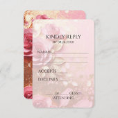 Creëer uw eigen gouden glitter en roze papieren bl RSVP kaartje (Voorkant / Achterkant)