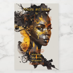 Creëer Uw eigen gouden godin Voedselcontainer Etiket