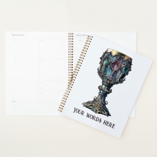 Creëer Uw eigen gouden omrande blauwe kelk Planner (Display)
