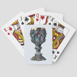 Creëer Uw eigen gouden omrande blauwe kelk Pokerkaarten