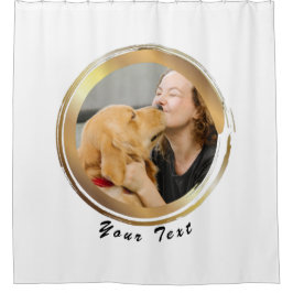 Creëer Uw eigen gouden rondcirkelfoto Douchegordijn