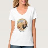 Creëer Uw eigen gouden ronde hond Foto T-shirt (Voorkant)
