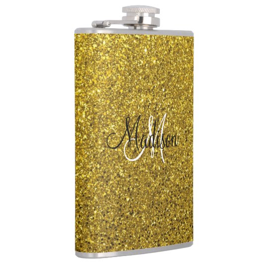 Creëer Uw eigen goudglitter-monogram Heupfles (Rechts)