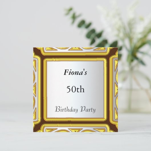 Creëer Uw eigen gouduitnodiging Kaart (Staand voorkant)