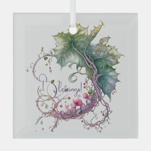 Creëer Uw eigen Grapevine Moon krans Glas Ornament (Voorkant)