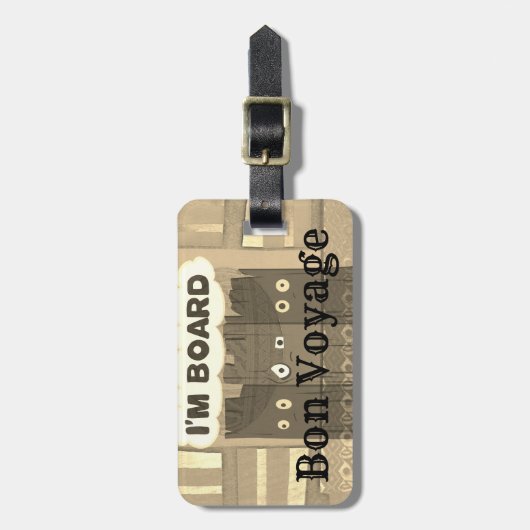 Creëer uw eigen, grappige, inspirerende reis bagagelabel (Voorkant verticaal)