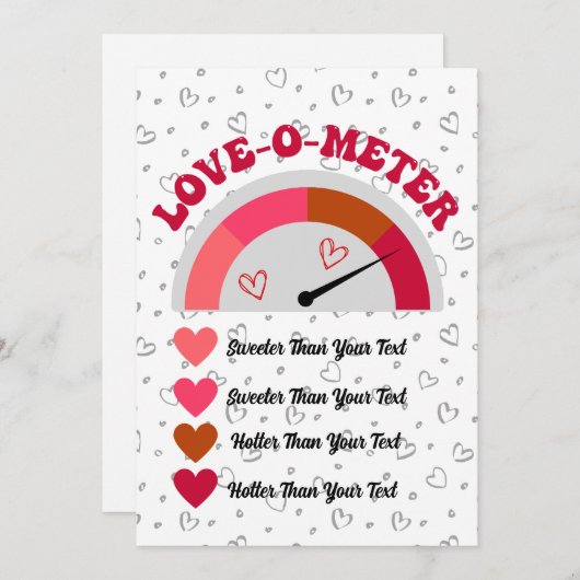 Creëer Uw Eigen Grappige Liefdesmeter Feestdagenkaart (Voorkant / Achterkant)