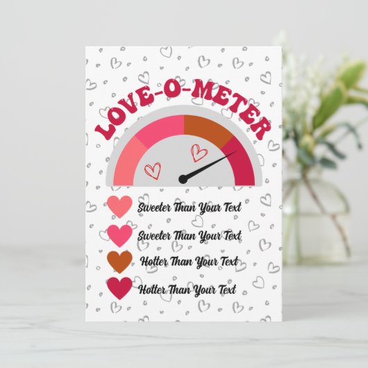 Creëer Uw Eigen Grappige Liefdesmeter Feestdagenkaart (Staand voorkant)