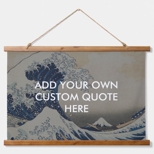 Creëer uw eigen Great Wave Quote Hangend Wandkleed (Voorkant)