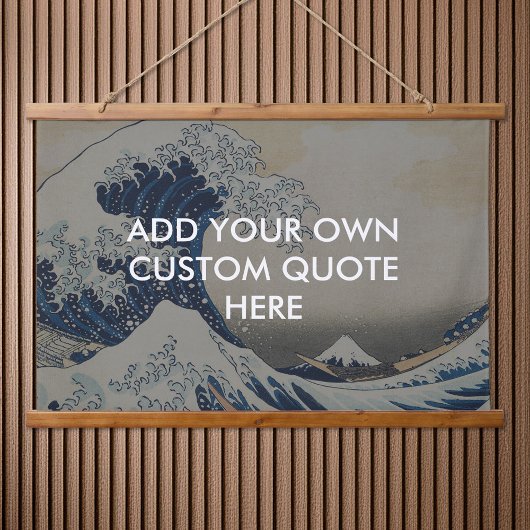 Creëer uw eigen Great Wave Quote Hangend Wandkleed