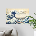 Creëer uw eigen Great Wave Quote Poster<br><div class="desc">Creëer uw eigen aangepaste quote poster wall art. Kenmerken klassieke Great Wave off Kanagawa achtergrond en minimalistische typografie typemachine.</div>
