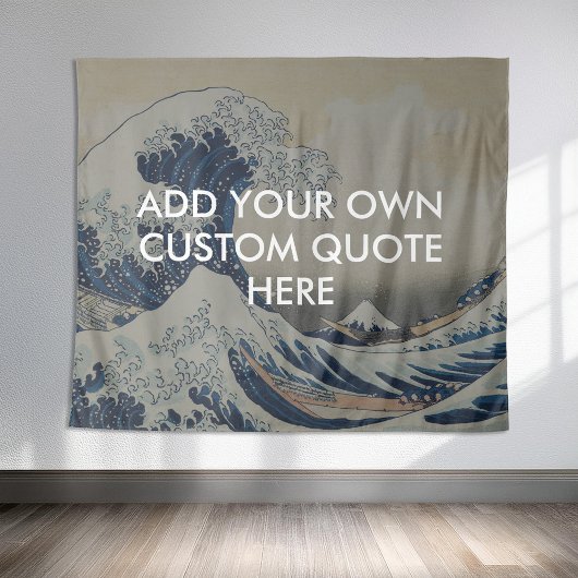 Creëer uw eigen Great Wave Quote Wandkleed