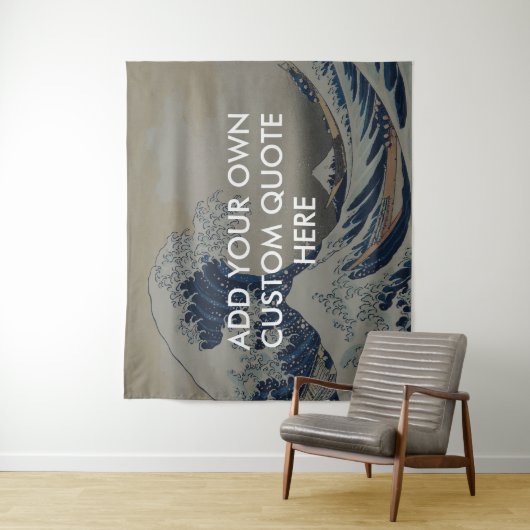 Creëer uw eigen Great Wave Quote Wandkleed (In situ)