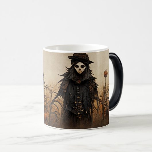 Creëer Uw eigen griezelige gotische vogelverschrik Magische Mok (Voorkant rechts)