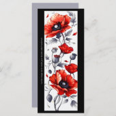 Creëer Uw eigen grijs & rood klaprozen Bladwijzer (Voorkant / Achterkant)