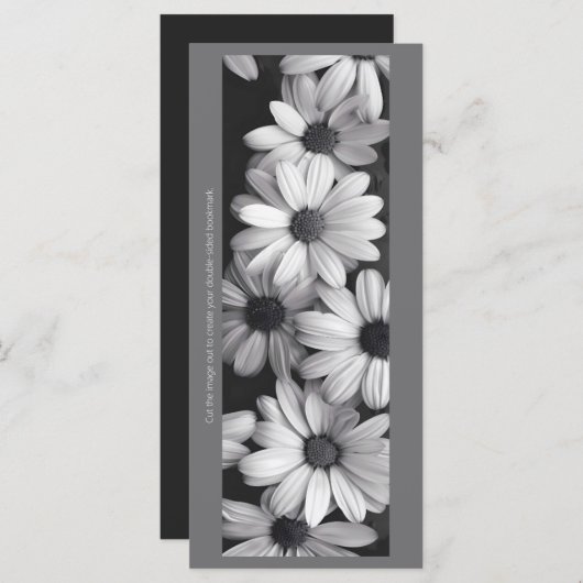 Creëer Uw eigen grijs & wit madeliefjes Bladwijzer (Voorkant / Achterkant)