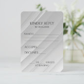 Creëer uw eigen grijswaardendiagonale swipe RSVP kaartje (Staand voorkant)